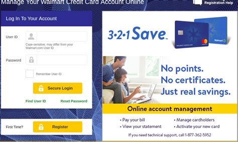 walmart credit card online banking